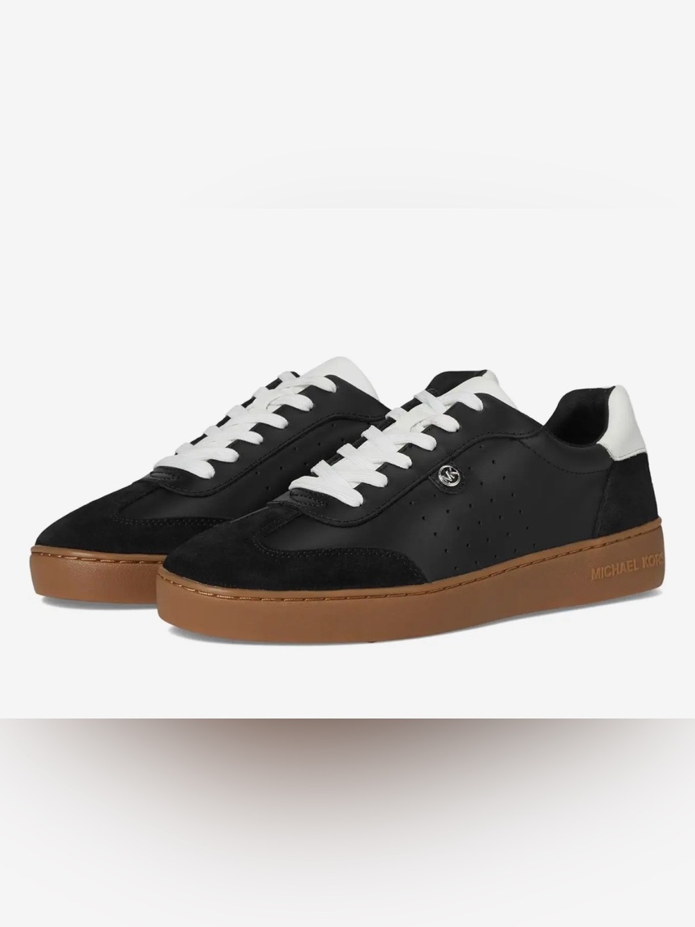 Michael Kors Men’s Black & White Low-Top Sneakers with Gum Sole Size 11